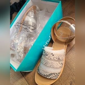 Womens snake print sandals